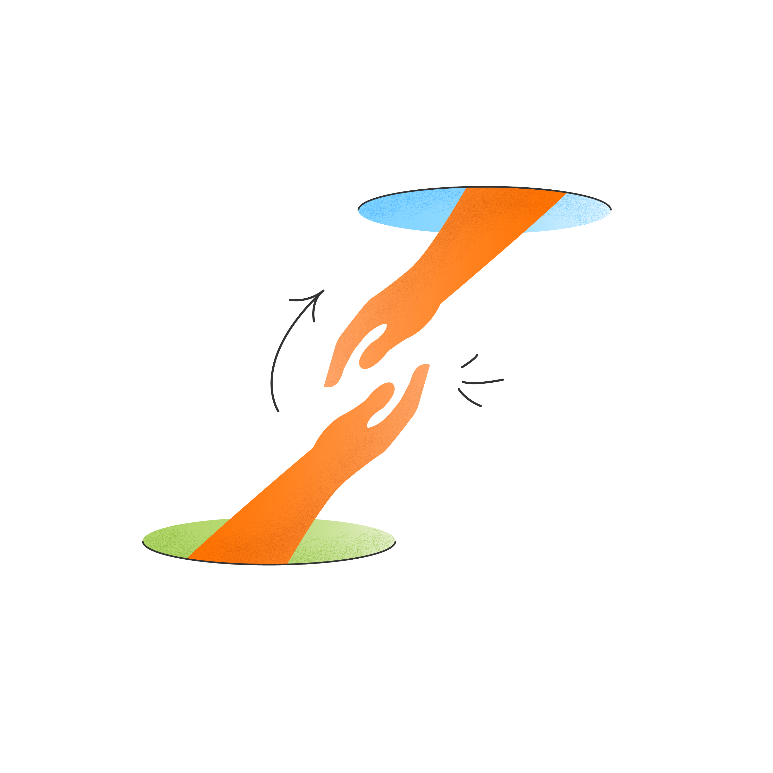 equity icon - two hands reaching towards one another